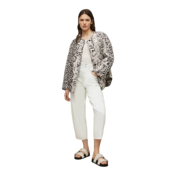 All Saints NWT Foxi Noche Liner Quilted Jacket in Gray Women's Size 8 - Picture 4 of 12